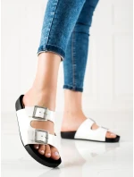 Exkluzívne nazúvaky dámske biele bez podpätku