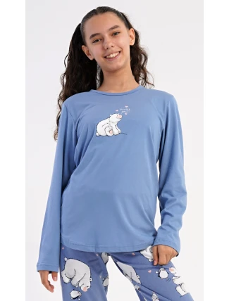 Detské dlhé pyžamo Medveď a tučniak Detské dlhé pyžamo Medveď a tučniak