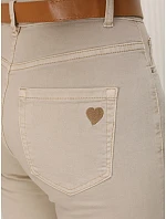 Dámske džínsy Mom Fit s opaskom, béžové, FashionStreet UY3083