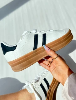 Sneakersy Damskie Na Platformie Białe Egelia