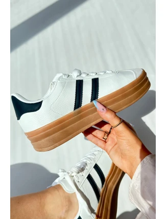 Sneakersy Damskie Na Platformie Białe Egelia