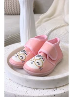 Dětské bačkory na suchý zip růžové Katline