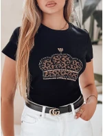 Dámske tričko s korunkou BLINGESSO čierne FashionStreet RY2877 Dámske tričko s korunkou BLINGESSO čierne FashionStreet RY2877