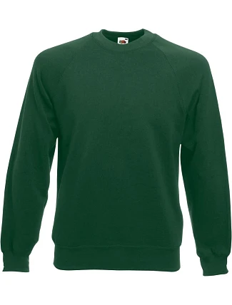 Fruit of the Loom Classic Raglan Sweat – mikina s raglánovými rukávmi 16.2216, fľaškovozelená Fruit of the Loom Classic Raglan Sweat – mikina s raglánovými rukávmi 16.2216, fľaškovozelená