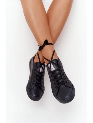 Damskie Skórzane Tenisówki CROSS JEANS HH2R4003C Czarne