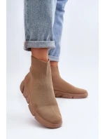 Damskie Buty Sportowe Ze Skarpetą Beżowe Zirila