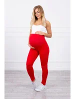 Dámske bavlnené tehotenské nohavice 19975 Červená - Kesi