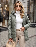 Dámska prešívaná bunda s odnímateľnou kapucňou TY5794, zelená – FashionStreet Dámska prešívaná bunda s odnímateľnou kapucňou TY5794, zelená – FashionStreet