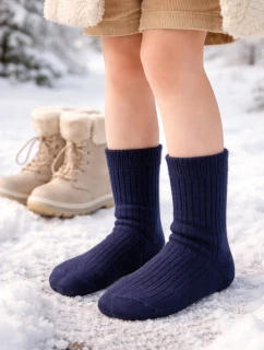 DETSKÉ PLETENÉ PONOŽKY Z MERINO VLNY 130