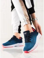 Výborné modré dámske tenisky bez podpätku Výborné modré dámske tenisky bez podpätku