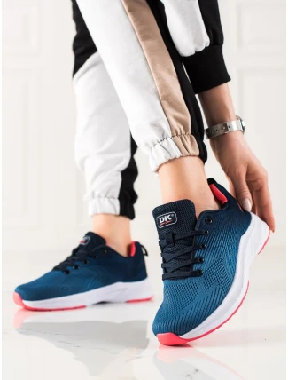 Výborné modré dámske tenisky bez podpätku Výborné modré dámske tenisky bez podpätku