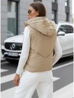 Dámska prešívaná vesta LIKEHUGS beige FashionStreet TY4979 Dámska prešívaná vesta LIKEHUGS beige FashionStreet TY4979