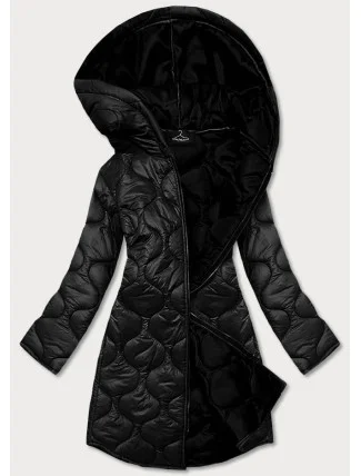 Ľahká čierna dámska prešívaná bunda (9613)