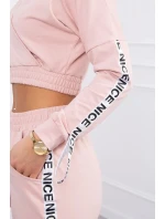 Sada s ozdobnými stuhami tmavo púdrovo ružová