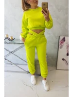 Zateplená súprava s krátkou mikinou pistácie