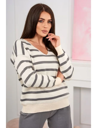 Sveter set Pruhovaná mikina + Nohavice šedý Sveter set Pruhovaná mikina + Nohavice šedý