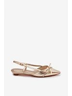 Dámské sandály z umělé kůže na nízkém podpatku Zlaté Jelmera