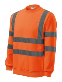 HV Essential unisex fluorescenčná oranžová mikina