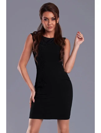 Dámske krátke šaty EMAMODA čierne - Čierna / L - EMAMODA
