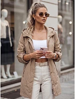 Dámska prechodná bunda typu parka, béžová, FashionStreet TY5808
