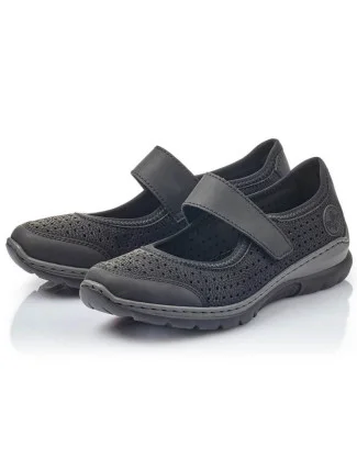 Pohodlné šnurovacie topánky Rieker W RKR575 black