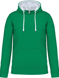 Kariban K 446 Mikina s kapucňou v kontrastných farbách 20.K446 light kelly green/white