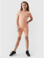 Dievčenské jednofarebné tričko 4F - powder coral