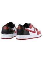 Air Jordan 1 Low FlyEase M DM1206-163 Red and White with Black - Nike