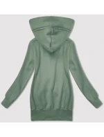 Šedo-zelená hladká dámska mikina s kapucňou LHD (AMG169) Šedo-zelená hladká dámska mikina s kapucňou LHD (AMG169)