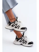 Sneakersy Damskie Biało-Czarne Ahmani