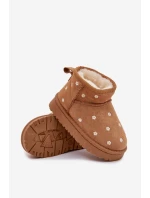Dětské sněhule zdobené květinami Camel Gracina