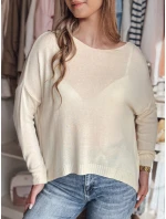 Dámsky nadrozmerný jednoduchý sveter SENZIA peach FashionStreet MY2446