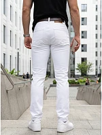 Pánske džínsy slim fit s opaskom biele FashionStreet UX4498