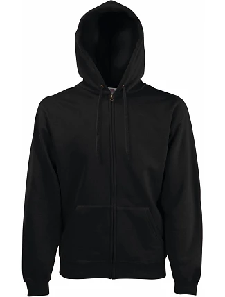 Fruit of the Loom Classic Hooded Sweat Jacket Mikina s kapucňou 16.2062 čierna