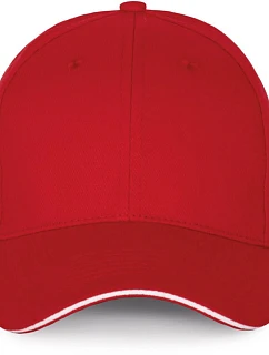 K-up KP 185 6-panelová sendvičová čiapka 20.0185 červená/biela