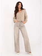 Nohavice D80028BB62487A2 sivo-béžové