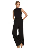 M702 Overal bez rukávov s golierom - čierna M702 Overal bez rukávov s golierom - čierna