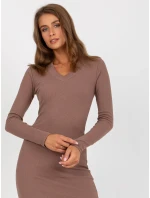 Dámske šaty EM SK 673.78P tmavo hnedá - FPrice Dámske šaty EM SK 673.78P tmavo hnedá - FPrice