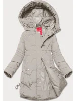 Svetlo béžová dámska prechodná bunda s kapucňou LHD (LHD-24585) Svetlo béžová dámska prechodná bunda s kapucňou LHD (LHD-24585)