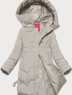 Svetlo béžová dámska prechodná bunda s kapucňou LHD (LHD-24585)