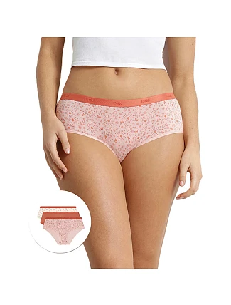 Dámske bavlnené nohavičky 3 ks DIM LES POCKETS COTTON BOXER 3x - DIM - off white
