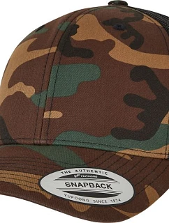 Flexfit 6606C/6606CA 5-panelová truckerová čiapka „Camo“ 55.606C camo/čierna