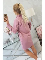 Šaty s kravatou tmavo ružové