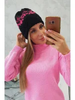 Dámska čiapka Kira K374 black+pink