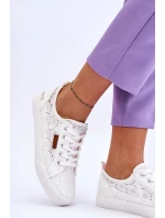 Damskie Koronkowe Tenisówki BIG STAR W274925 Białe