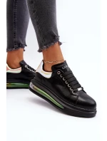 Sneakersy Damskie Skórzane GOE NN2N4030 Czarne