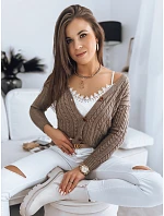 Dámsky sveter RIGLA MY1637 hnedý - FashionStreet