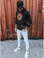 Pánska mikina s potlačou čierna FashionStreet BX5325