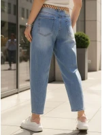 Dámske džínsové nohavice s opaskom FashionStreet UY2883