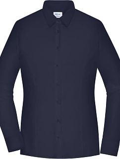 Daiber JN 1371 Popelínová blúzka slim fit s dlhými rukávmi 02.1371 tmavomodrá